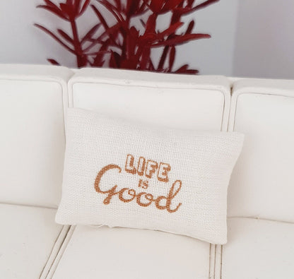Gold Quote Cushion – Design Choice – alternate view 6 | 1:12 scale dolls house miniature