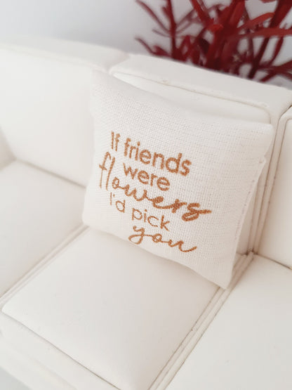 Cream & Gold Quote Cushion – alternate view 2 | 1:12 scale dolls house miniature