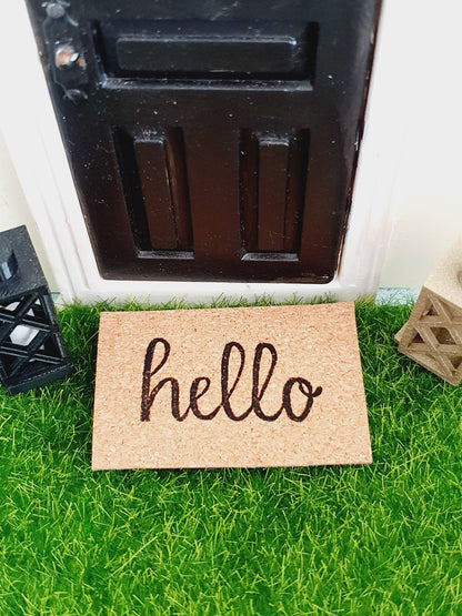 Cork Doormat – alternate view 3 | 1:12 scale dolls house miniature