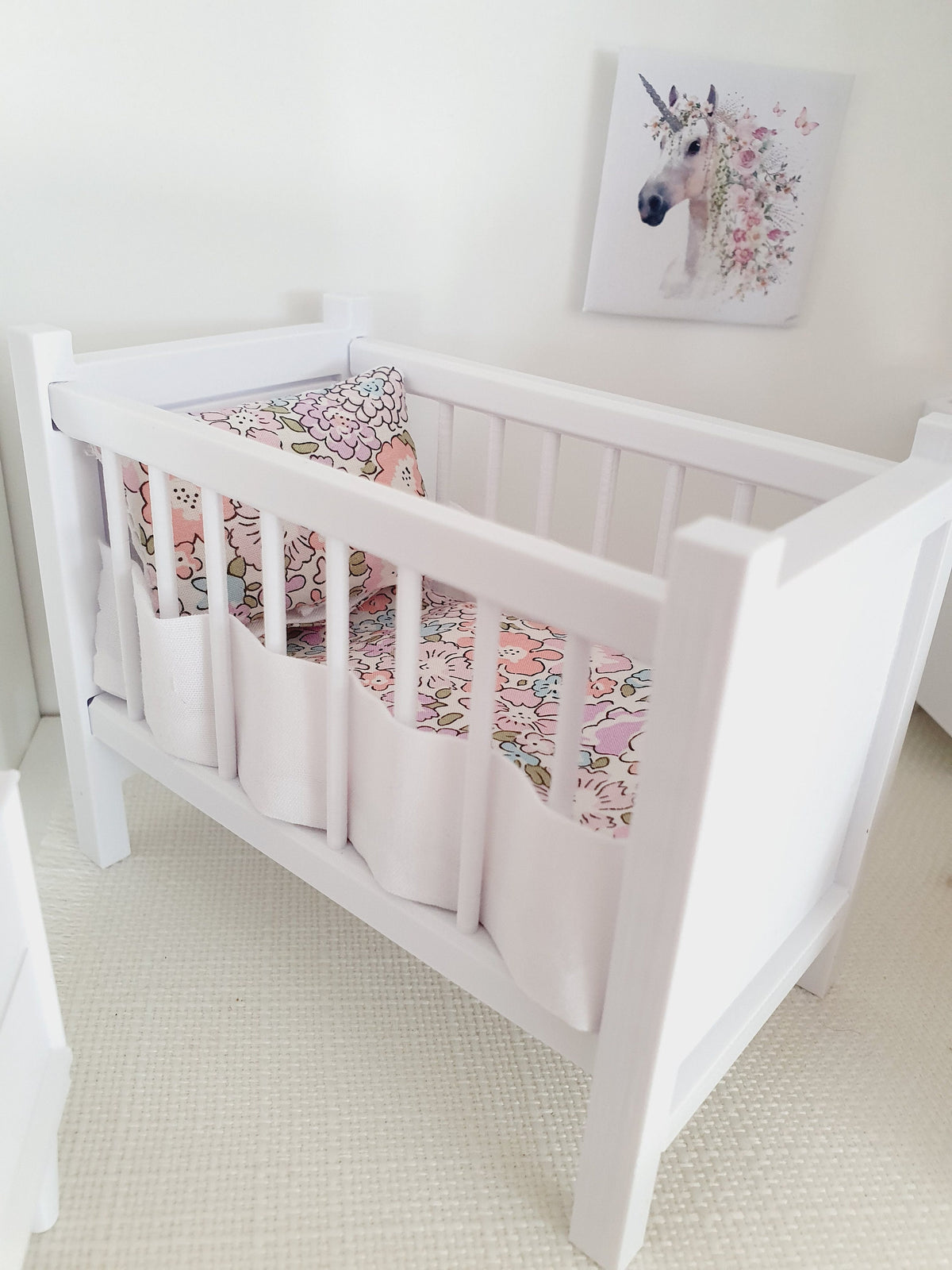 Liberty Cot Bedding Set – alternate view 3 | 1:12 scale dolls house miniature