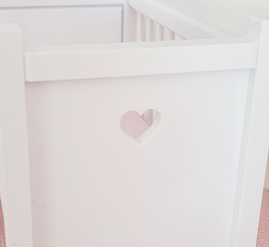 Heart Cot with polka dot mattress