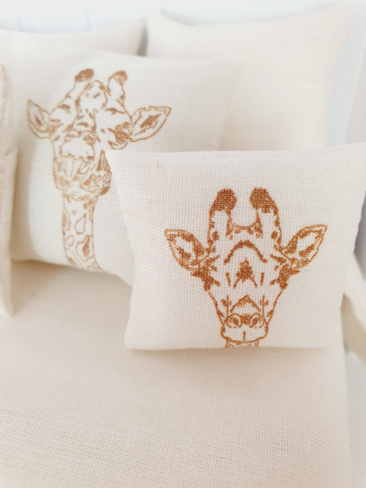 Giraffe Cushions – Set of 3 – alternate view 4 | 1:12 scale dolls house miniature
