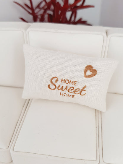 Gold Quote Cushion – Design Choice – alternate view 2 | 1:12 scale dolls house miniature