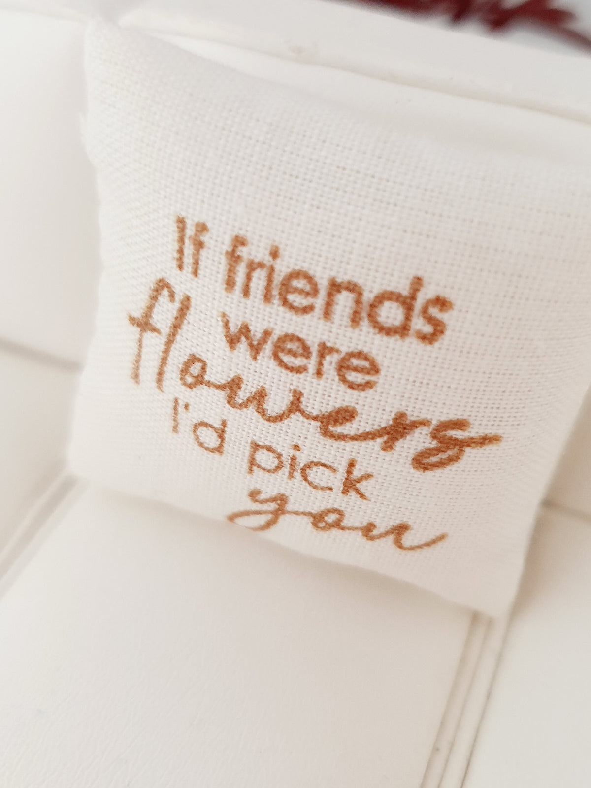 Cream & Gold Quote Cushion – alternate view 3 | 1:12 scale dolls house miniature