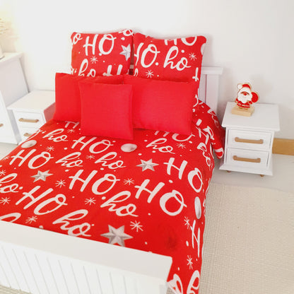 HO HO HO Double Bedding Set – alternate view 3 | 1:12 scale dolls house miniature