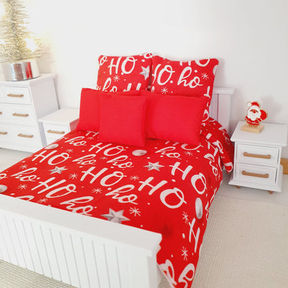 HO HO HO Double Bedding Set | 1:12 scale dolls house miniature