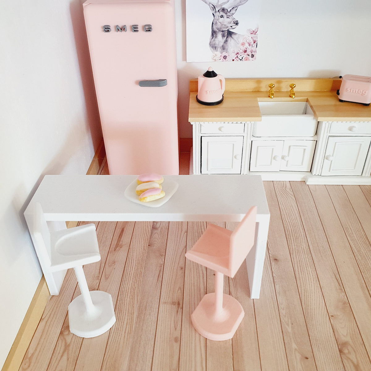 Modern Bar Stools – Set of 2 | 1:12 scale dolls house miniature