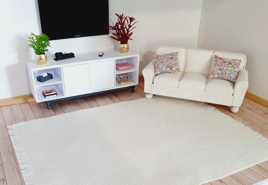 XL Off White Rug | 1:12 scale dolls house miniature
