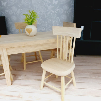 Wooden Dining Chair | 1:12 scale dolls house miniature
