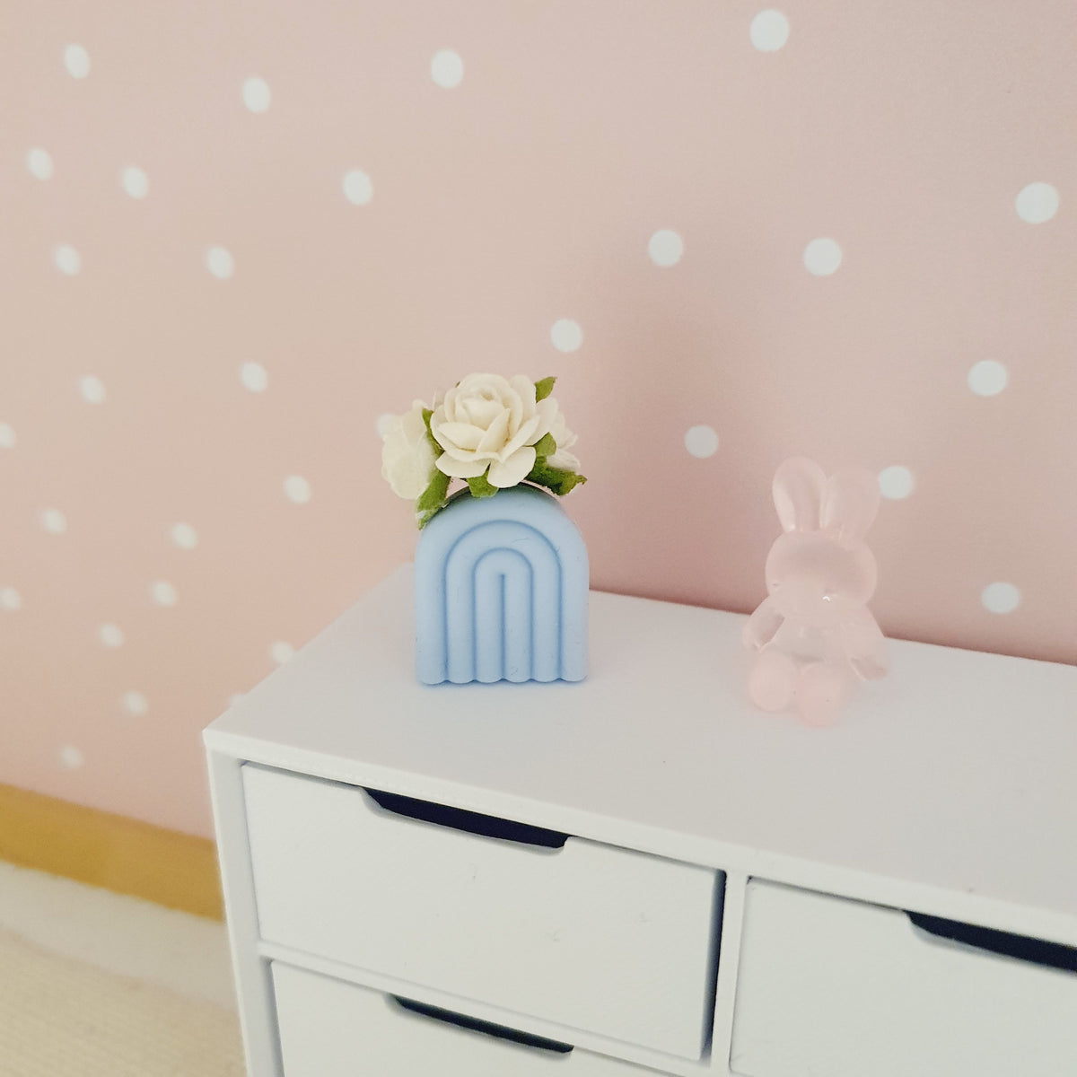 Rainbow Plant Pot with Roses – alternate view 8 | 1:12 scale dolls house miniature