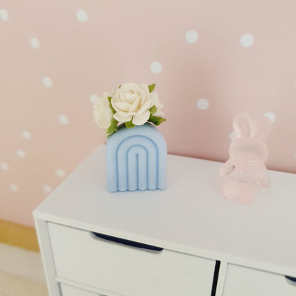 Rainbow Plant Pot with Roses – alternate view 7 | 1:12 scale dolls house miniature