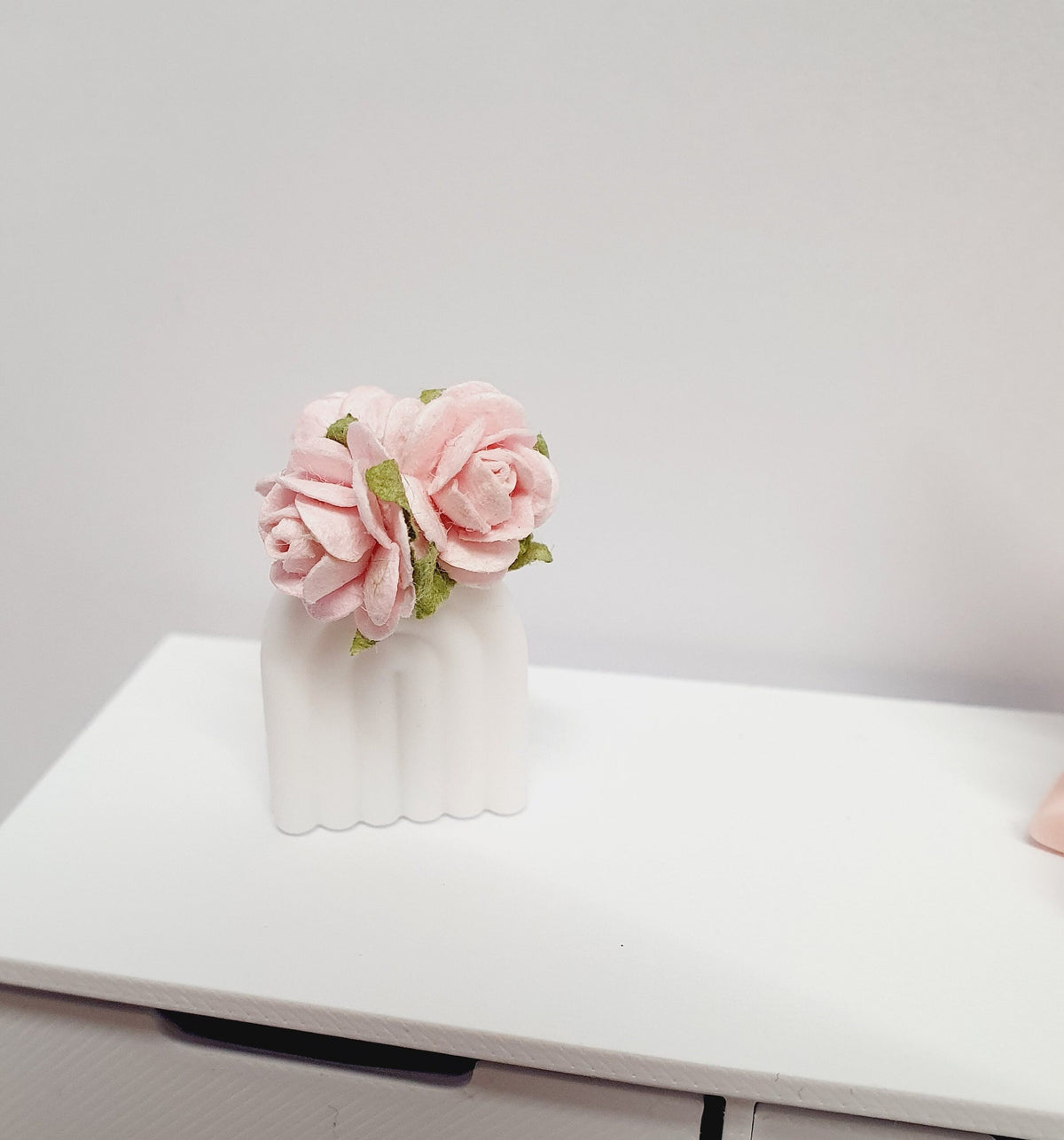 Rainbow Plant Pot with Roses – alternate view 4 | 1:12 scale dolls house miniature