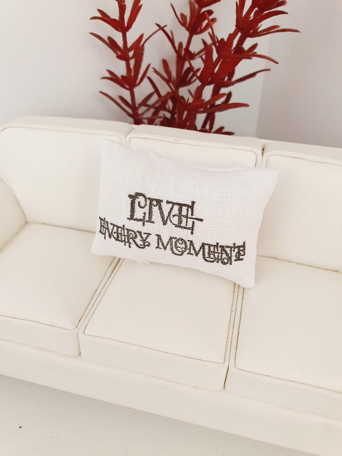 Love, Laugh & Live Quote Cushion – alternate view 10 | 1:12 scale dolls house miniature