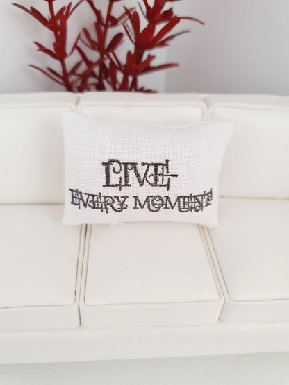 Love, Laugh & Live Quote Cushion – alternate view 3 | 1:12 scale dolls house miniature