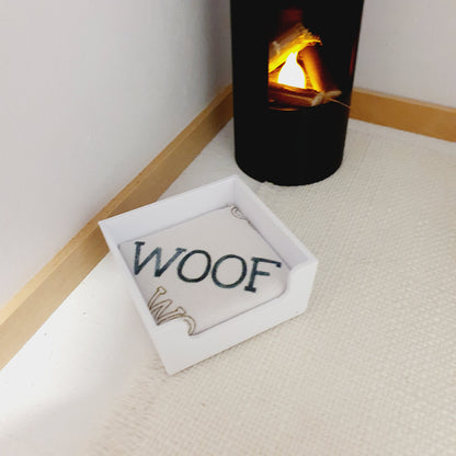 Woof Print Dog Bed | 1:12 scale dolls house miniature