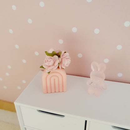Rainbow Plant Pot with Roses – alternate view 5 | 1:12 scale dolls house miniature