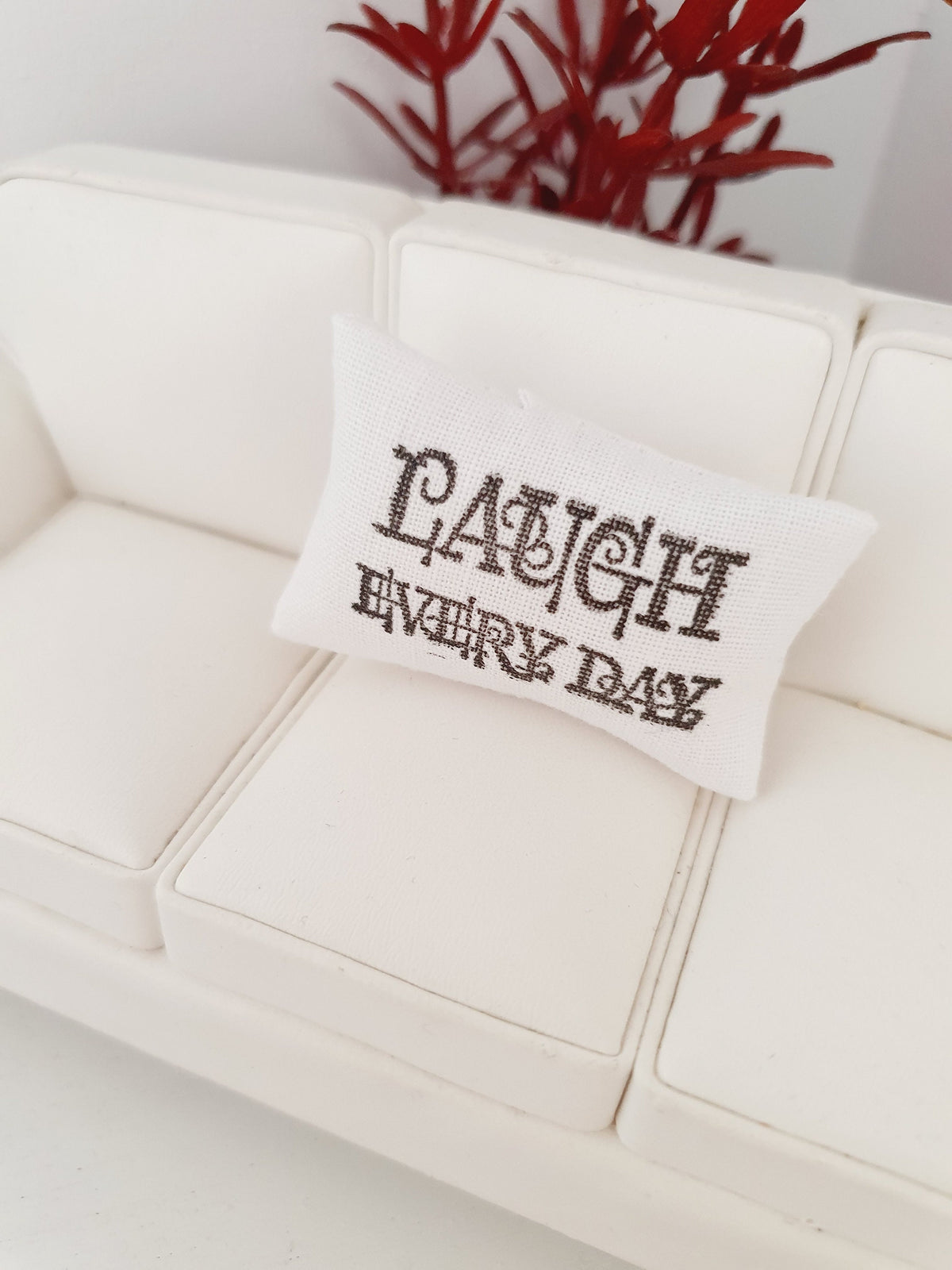 Love, Laugh & Live Quote Cushion – alternate view 5 | 1:12 scale dolls house miniature