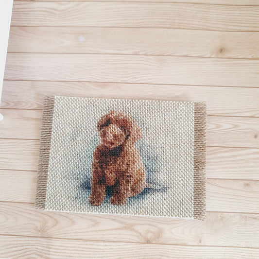 Cockapoo Dog Doormat – alternate view 2 | 1:12 scale dolls house miniature