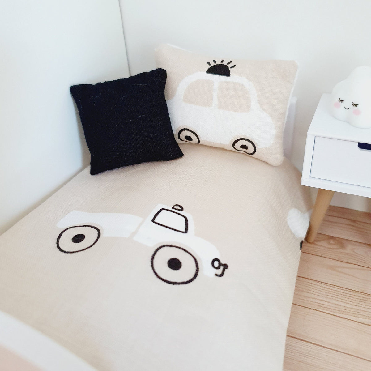 Car Design Junior Bedding Set | 1:12 scale dolls house miniature