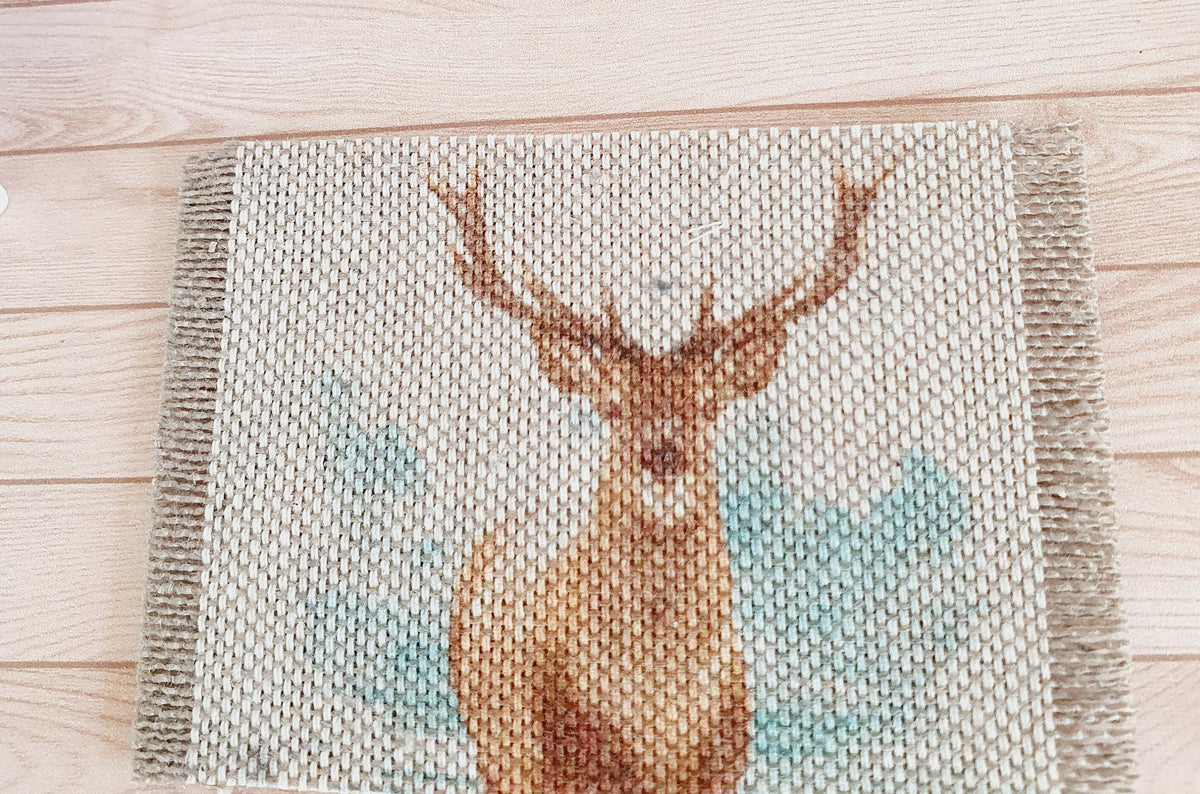 Stag Doormat – alternate view 2 | 1:12 scale dolls house miniature