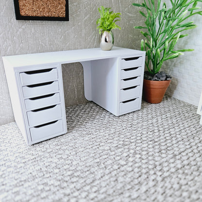 Double Study Desk – alternate view 2 | 1:12 scale dolls house miniature