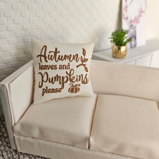 Autumn Leaves Cushion | 1:12 scale dolls house miniature