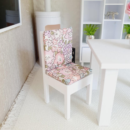 Modern Floral Dining Chair | 1:12 scale dolls house miniature