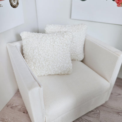 Bouclé Cushions – Pair – alternate view 3 | 1:12 scale dolls house miniature