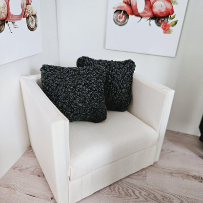 Bouclé Cushions – Pair – alternate view 6 | 1:12 scale dolls house miniature