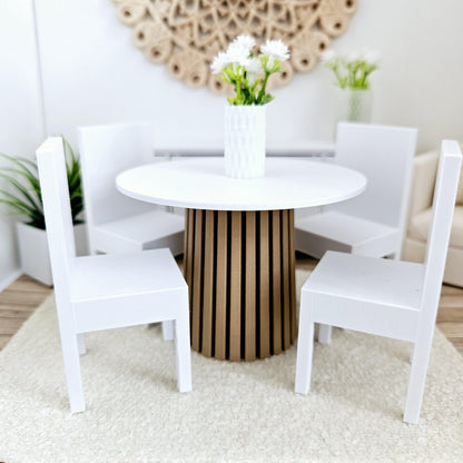 Round Dining Table & 4 Chairs – alternate view 9 | 1:12 scale dolls house miniature