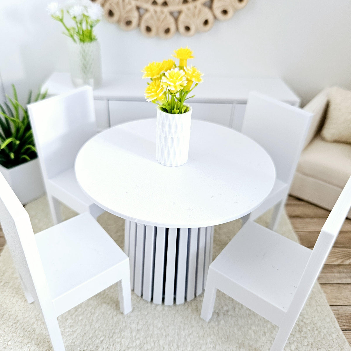 Round Dining Table & 4 Chairs – alternate view 7 | 1:12 scale dolls house miniature