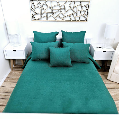 Double Bedding & Coloured Throw Set – alternate view 9 | 1:12 scale dolls house miniature
