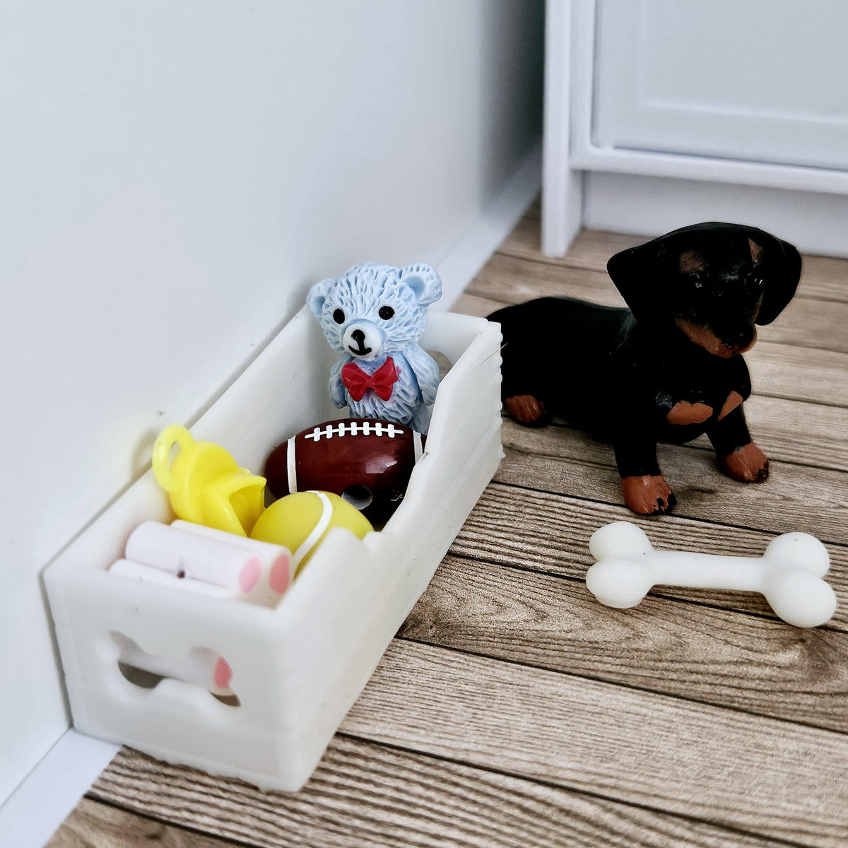 Dolls House Dog Toy Box: Miniature Toys, 12th Scale