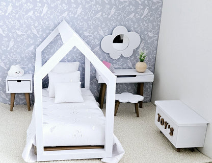 Children's House Bed Furniture Set | 1:12 scale dolls house miniature