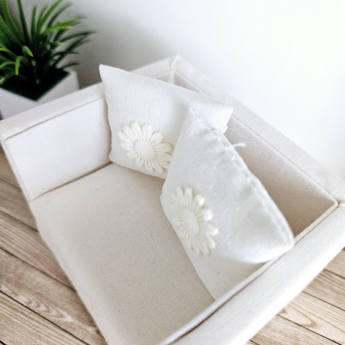 Flower Cushion Pair – alternate view 7 | 1:12 scale dolls house miniature