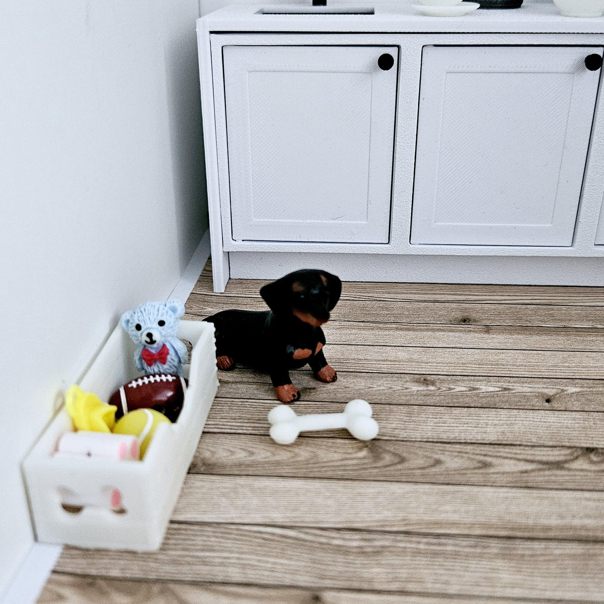 Dolls House Dog Toy Box: Miniature Toys, 12th Scale