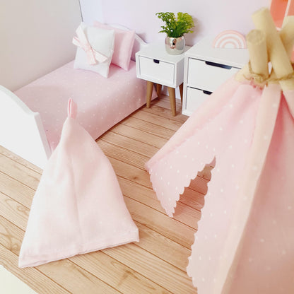 Polka Dot Bean Bag Chair – alternate view 3 | 1:12 scale dolls house miniature