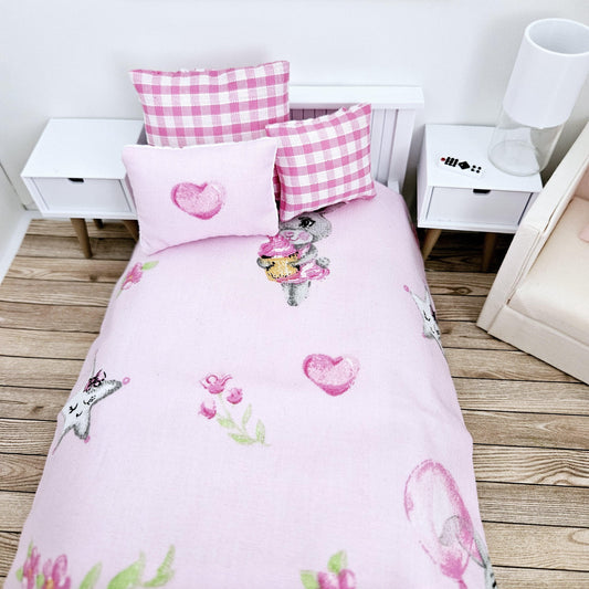 Easter Rabbit Single Bedding Set | 1:12 scale dolls house miniature