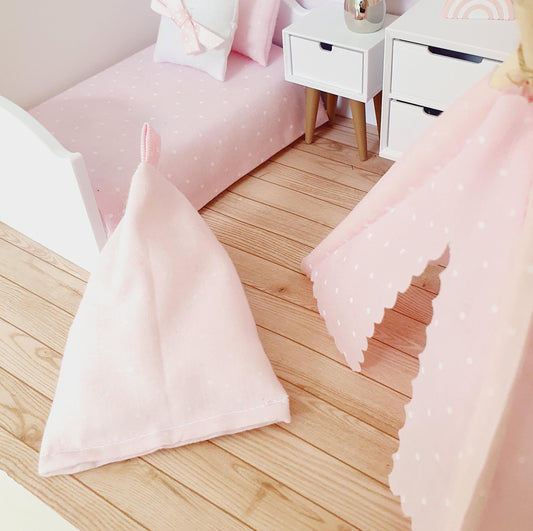 Polka Dot Bean Bag Chair | 1:12 scale dolls house miniature