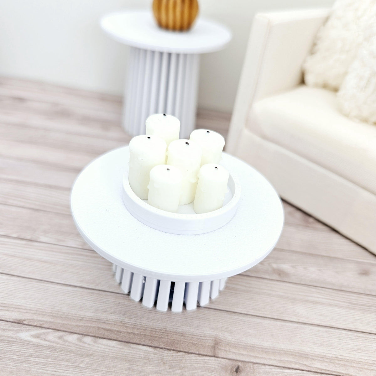 Tray Ornament with 6 Candles – alternate view 3 | 1:12 scale dolls house miniature