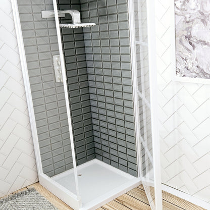 Panelled-Door Shower Cubicle – alternate view 3 | 1:12 scale dolls house miniature