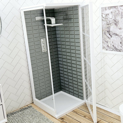 Panelled-Door Shower Cubicle – alternate view 4 | 1:12 scale dolls house miniature