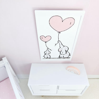 Elephants & Balloons Nursery Art – alternate view 5 | 1:12 scale dolls house miniature