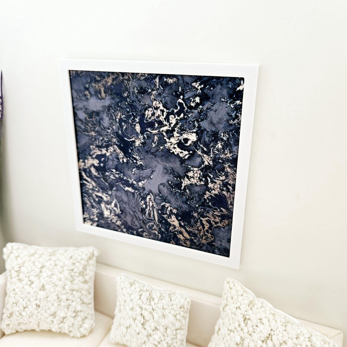 Large Abstract Art – Grey or Navy – alternate view 8 | 1:12 scale dolls house miniature