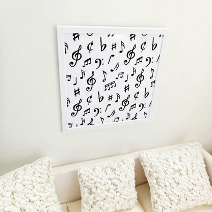 Music Notes Art – alternate view 4 | 1:12 scale dolls house miniature