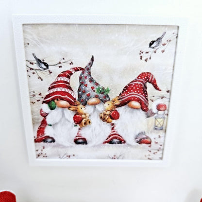 Three Christmas Gonks Wall Art – alternate view 2 | 1:12 scale dolls house miniature