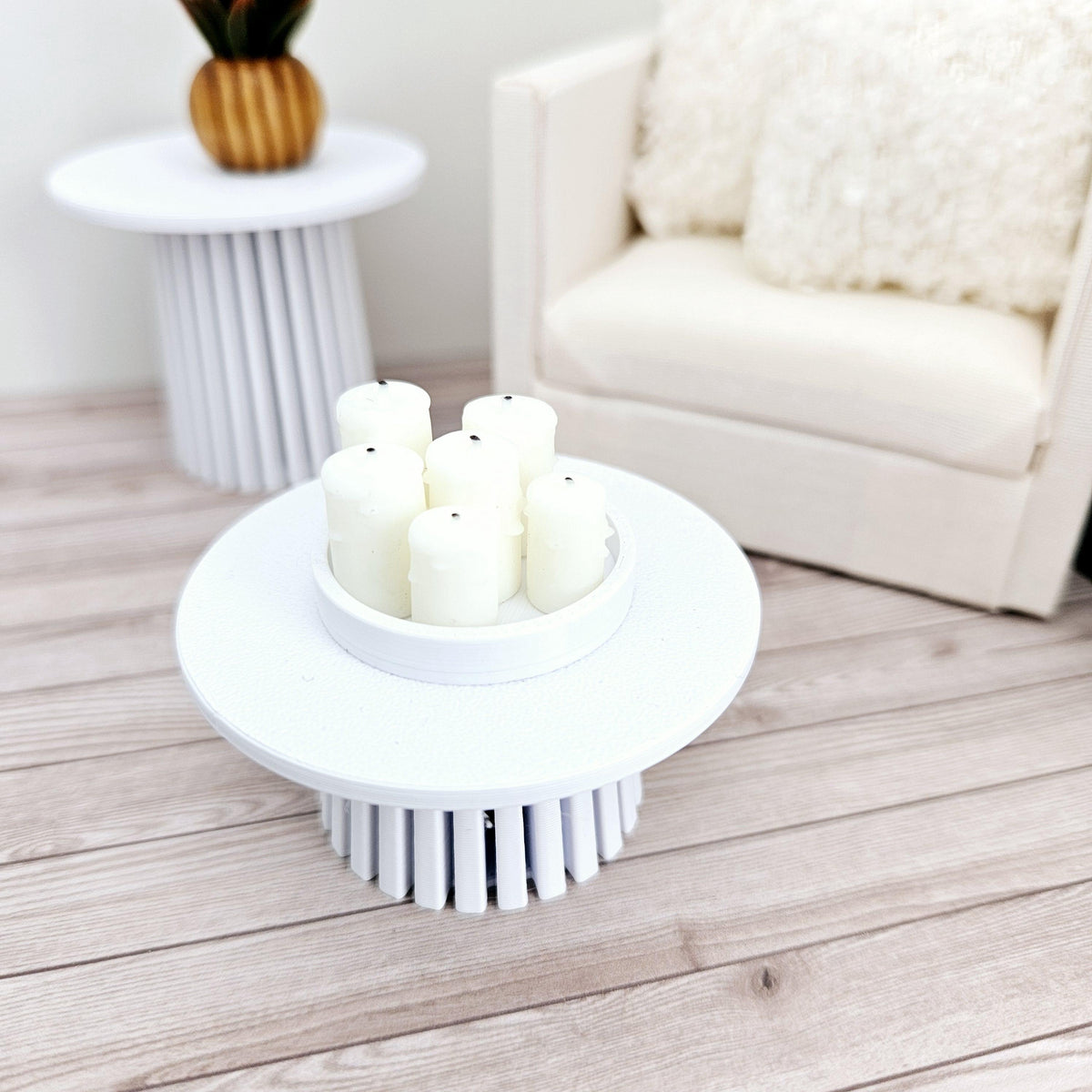 Tray Ornament with 6 Candles – alternate view 7 | 1:12 scale dolls house miniature