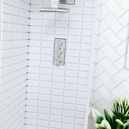 Tiled Modern Shower Cubicle – alternate view 5 | 1:12 scale dolls house miniature