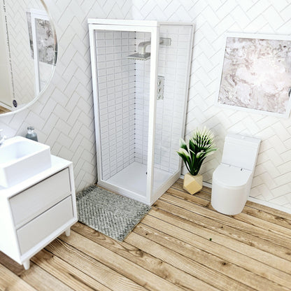Tiled Modern Shower Cubicle – alternate view 8 | 1:12 scale dolls house miniature