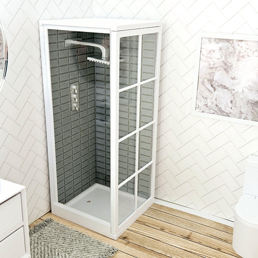 Panelled-door shower cubicle miniature, 1:12 scale